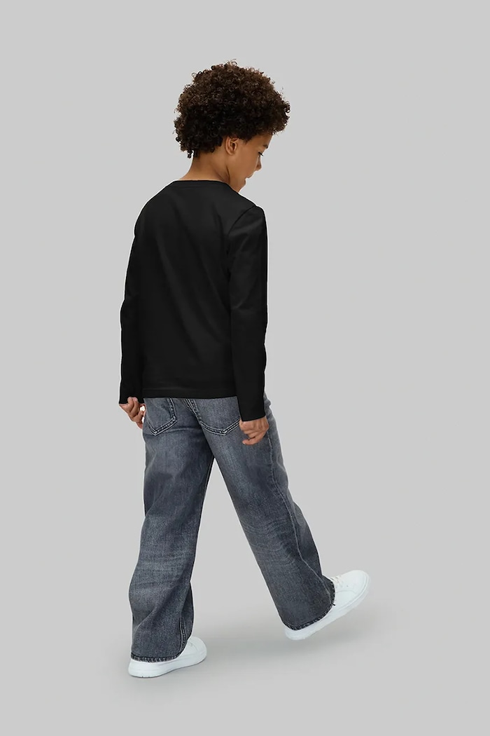 Detská bavlnená košeľa s dlhým rukávom Calvin Klein Jeans čierna IB0IB02587.9BYA