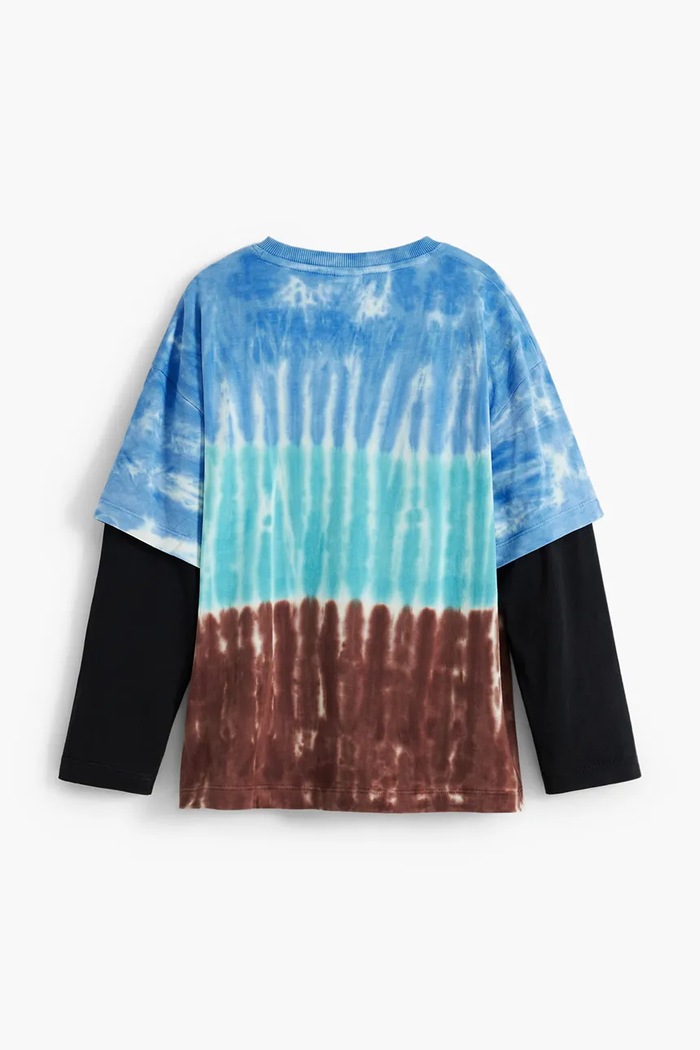 Chłopiec Desigual longsleeve bawełniany dziecięcy 25WBTK16 niebieski