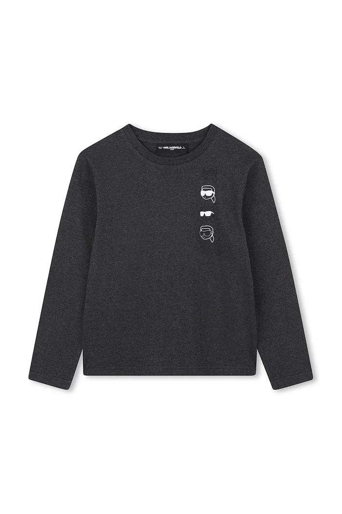 Karl Lagerfeld longsleeve din bumbac pentru copii print gri Z30951.86.108