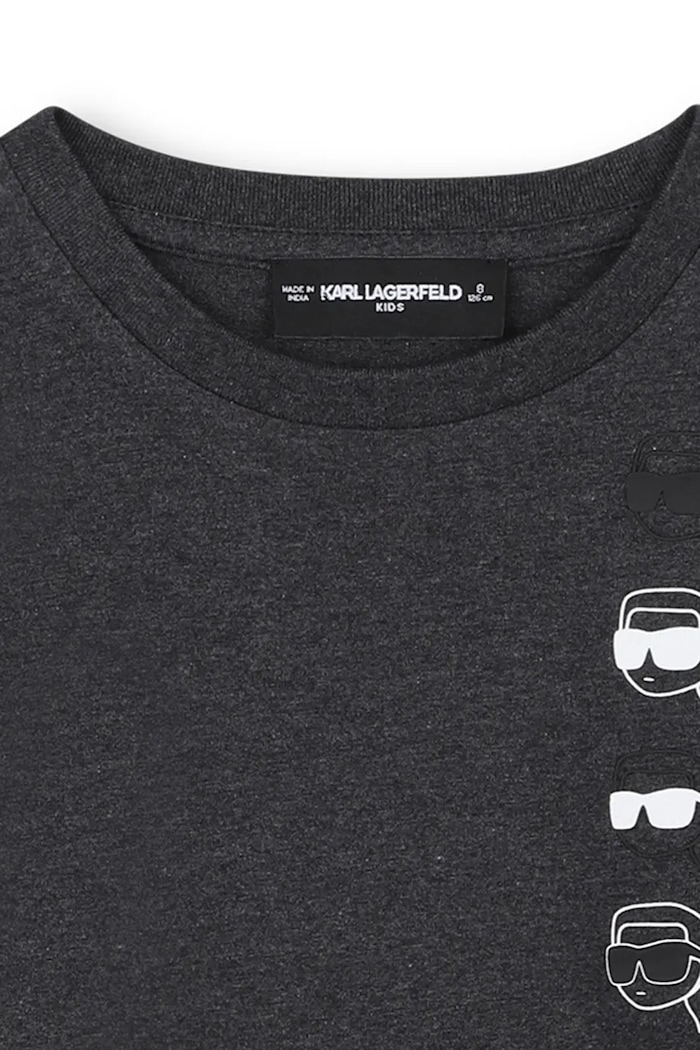 Băieți Karl Lagerfeld longsleeve din bumbac pentru copii Z30951.86.108 gri