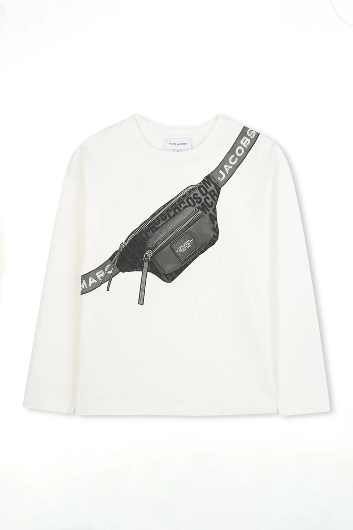 Detská bavlnená košeľa s dlhým rukávom Marc Jacobs W60635 béžová AW25