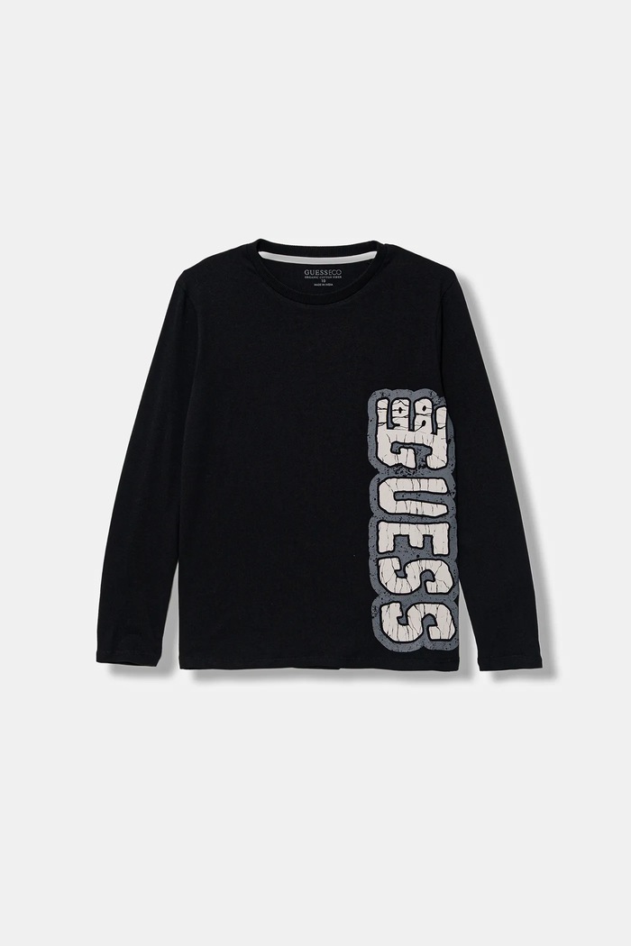 Guess gyerek pamut hosszú ujjú felső pamut fekete L5BI19.I3Z14.9BYA