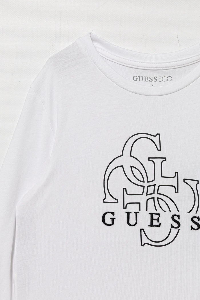 Chłopiec Guess longsleeve bawełniany dziecięcy L5BI39.I3Z14.9BYA biały