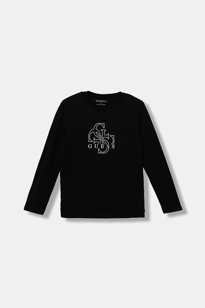 Guess Longsleeve bawełniany dziecięcy czarny L5BI39.I3Z14.9BYA