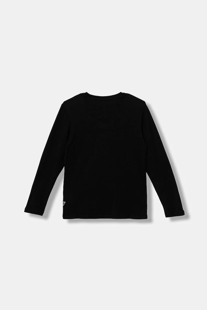 Guess Longsleeve bawełniany dziecięcy L5BI39.I3Z14.9BYA czarny AW25
