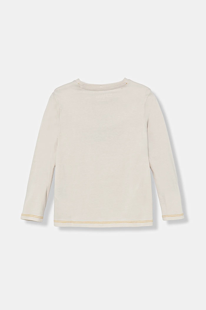 Guess longsleeve bawełniany dziecięcy N5BI11.I3Z14.9BYA beżowy AW25