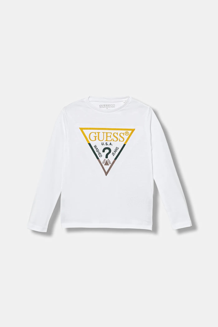 Guess gyerek pamut hosszú ujjú felső pamut fehér N5BI21.I3Z14.9BYA