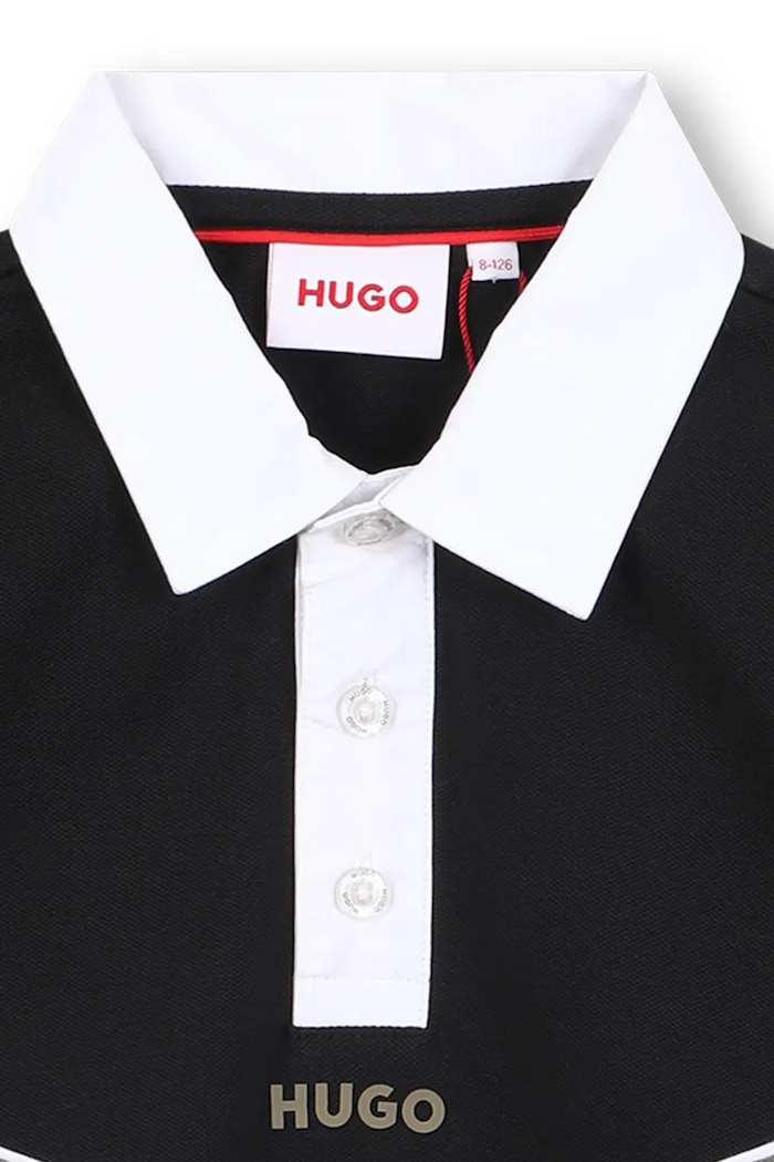 Detské tričko s dlhým rukávom HUGO čierna G00445.114.150