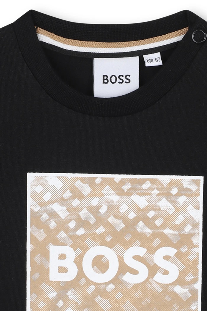 Chłopiec BOSS Longsleeve niemowlęcy J52715.74.81 czarny