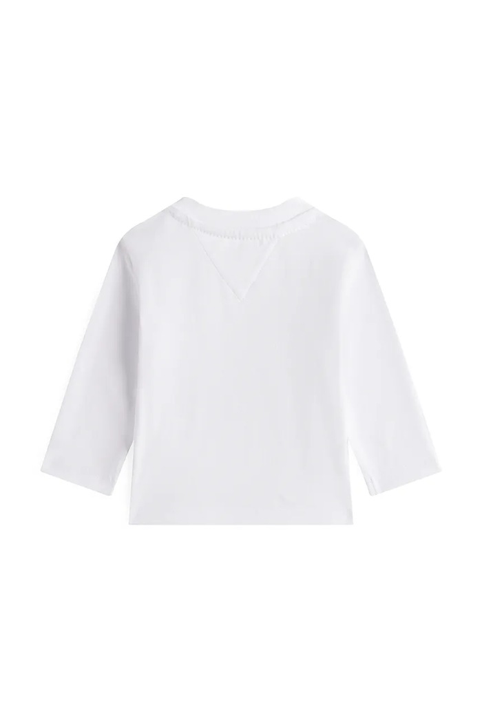 Tommy Hilfiger longsleeve dziecięcy z bawełną KN0KN02059.9BYA biały AW25