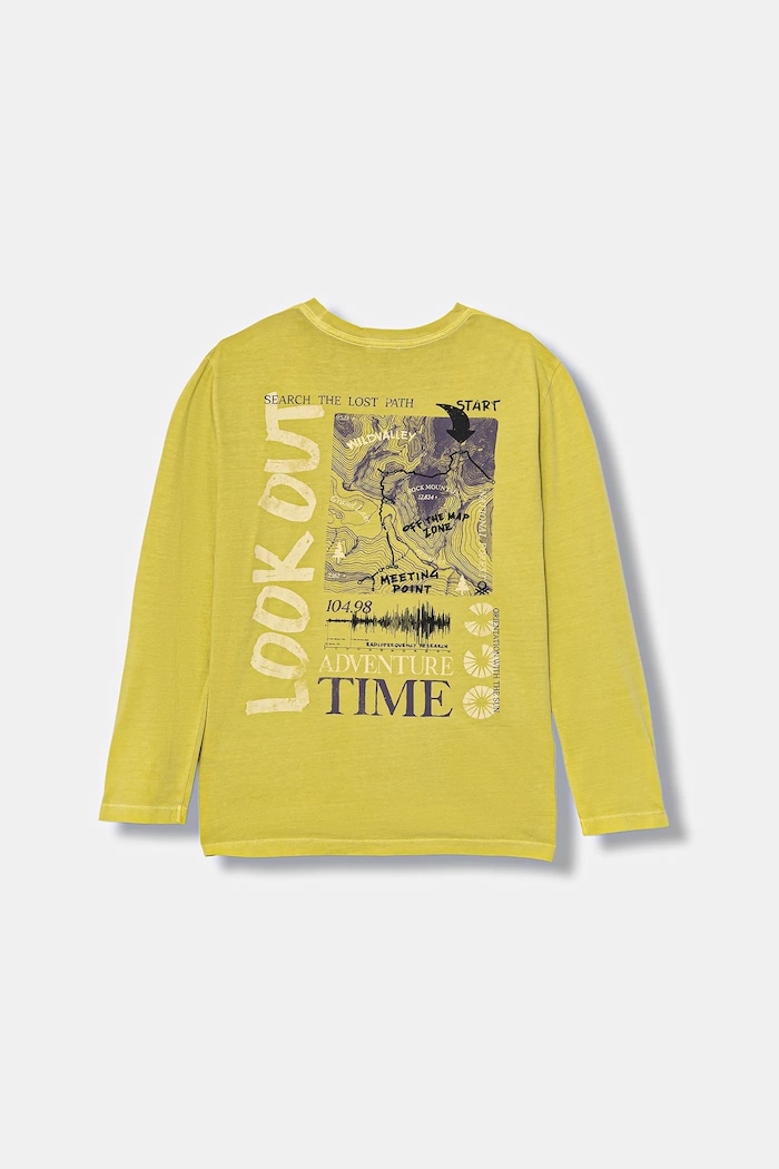 United Colors of Benetton longsleeve bawełniany dziecięcy nadruk zielony 3PCMC10QL.G.seasonal