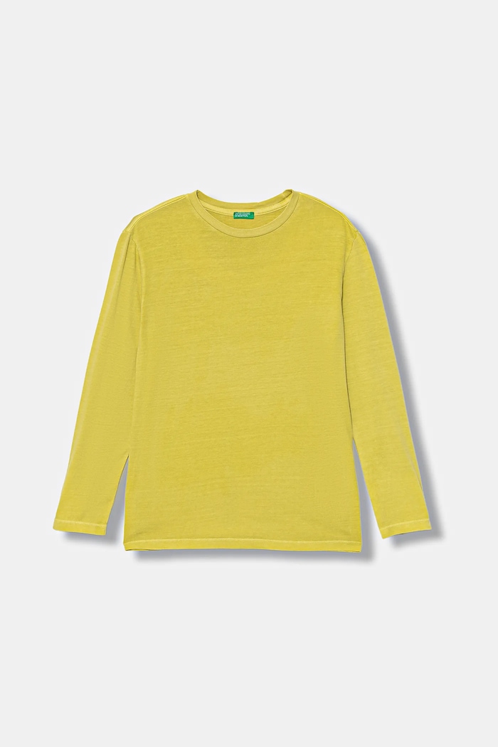 United Colors of Benetton longsleeve bawełniany dziecięcy 3PCMC10QL.G.seasonal zielony AW25