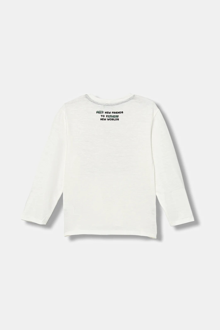 United Colors of Benetton longsleeve bawełniany dziecięcy 3TAMG10KM.P.seasonal biały AW25