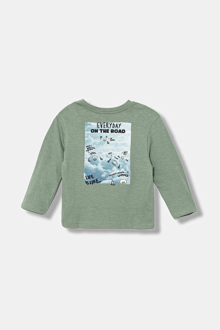 United Colors of Benetton longsleeve bawełniany dziecięcy 3TAMG10KM.P.seasonal zielony AW25