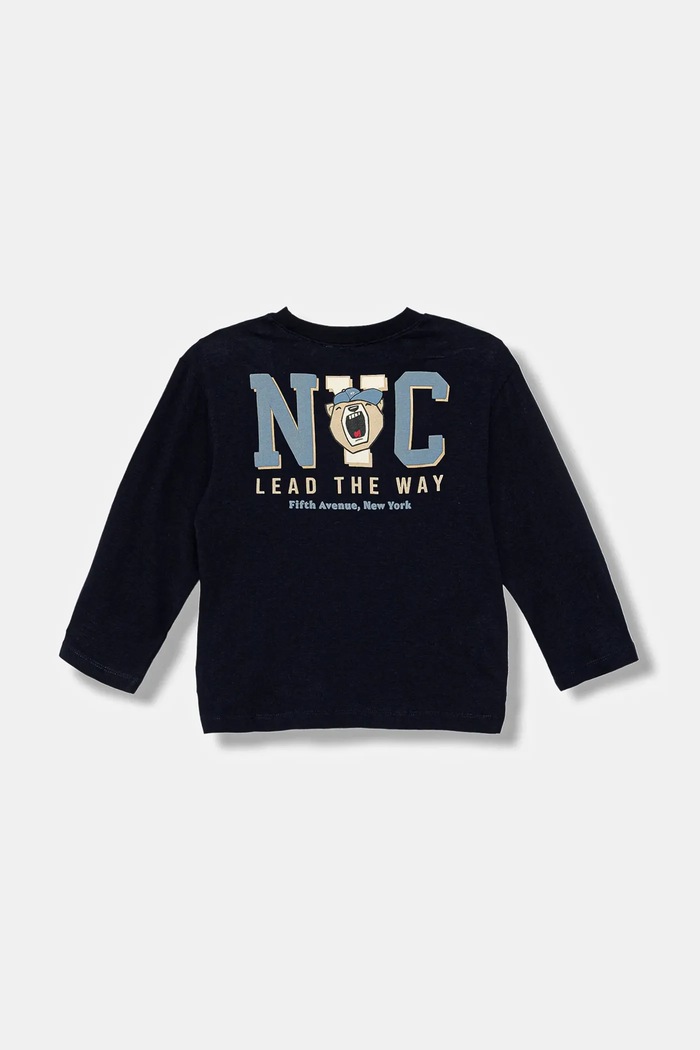 United Colors of Benetton longsleeve bawełniany dziecięcy 35RYG10K4.P.seasonal granatowy AW25