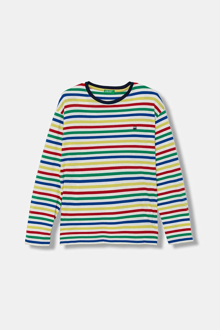 Дитячий бавовняний лонгслів United Colors of Benetton бавовна барвистий 3FNLC10QB.G.seasonal