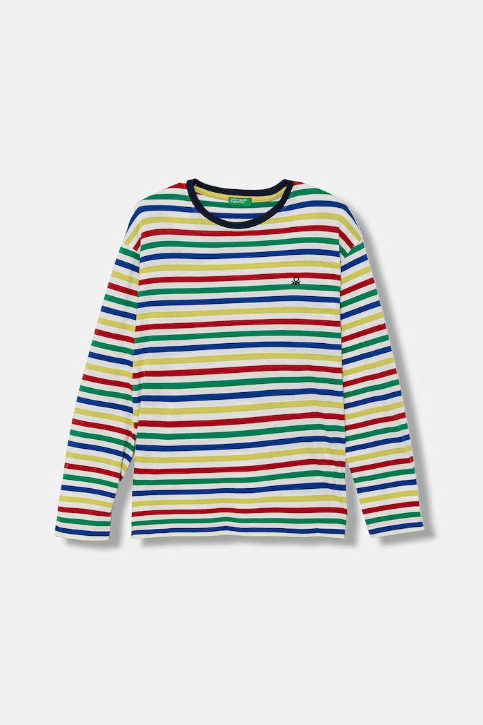 Дитячий бавовняний лонгслів United Colors of Benetton бавовна барвистий 3FNLC10QB.G.seasonal