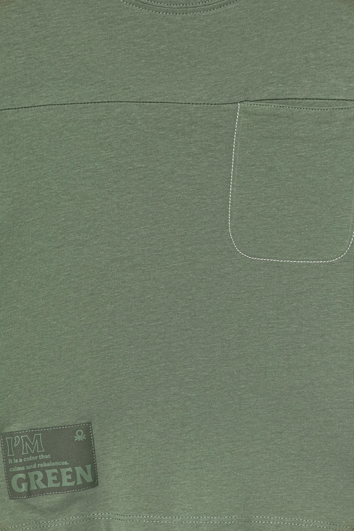 Băieți United Colors of Benetton longsleeve din bumbac pentru copii 3I1XG10KR.P.seasonal verde