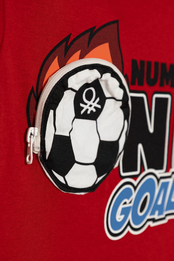 Αγορίστικα Παιδικό βαμβακερό μακρυμάνικο United Colors of Benetton 3I1XG10KQ.P.seasonal κόκκινο