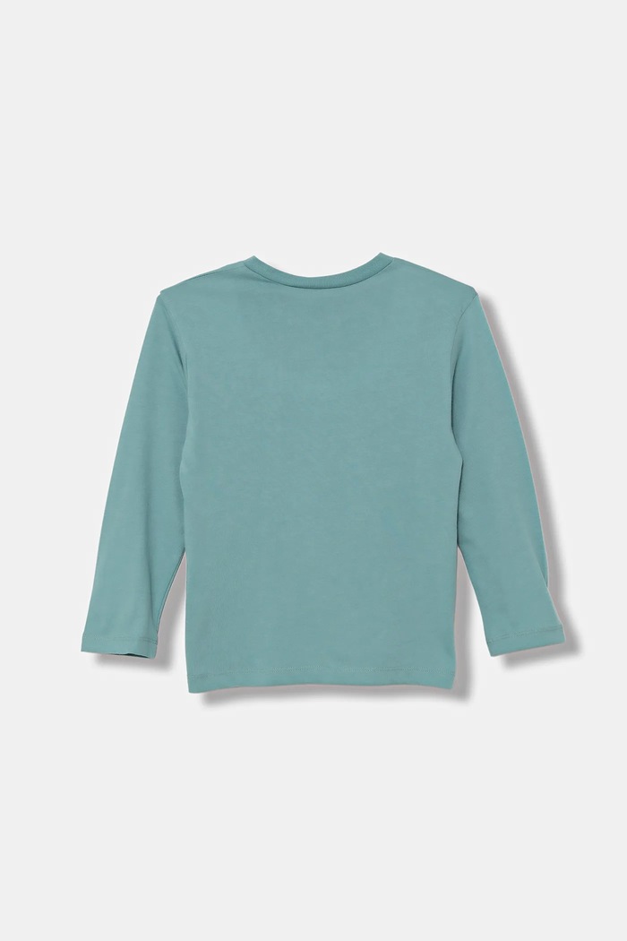 Detská bavlnená košeľa s dlhým rukávom United Colors of Benetton 3JERG10K5.P.seasonal tyrkysová AW25