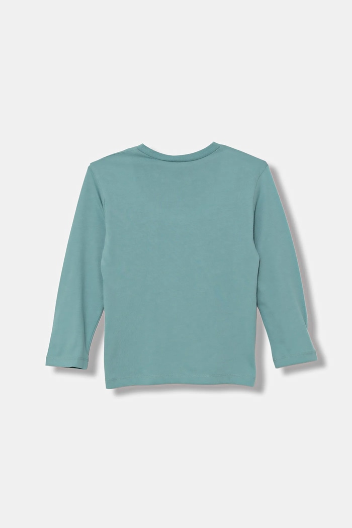 Detská bavlnená košeľa s dlhým rukávom United Colors of Benetton 3JERG10K5.P.seasonal tyrkysová AW25
