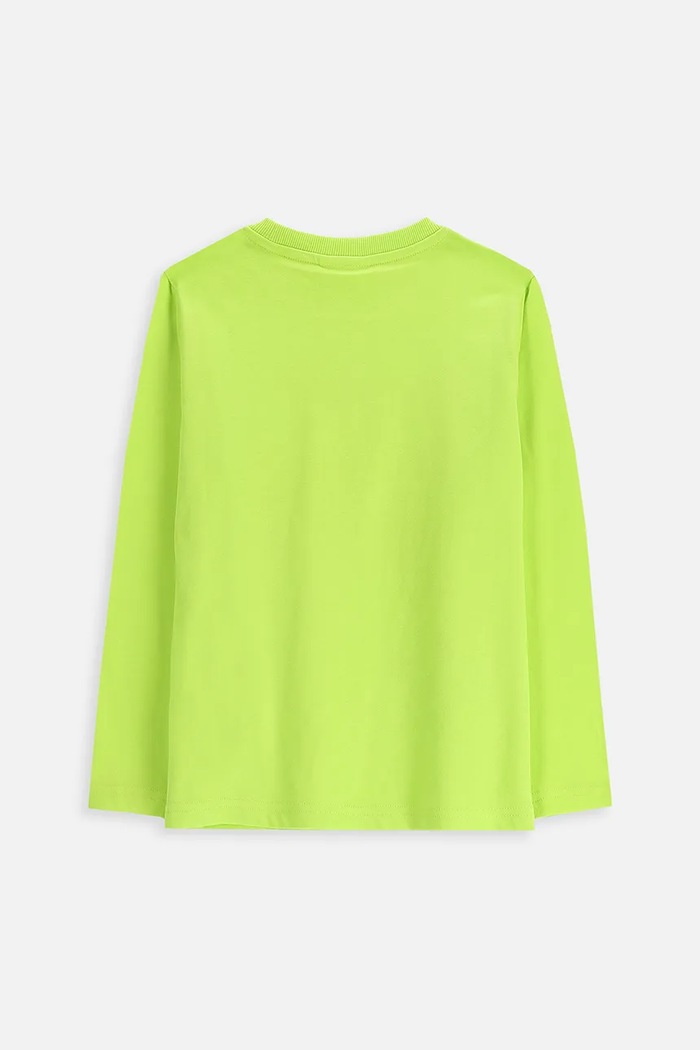 Coccodrillo longsleeve bawełniany dziecięcy ZC5143106VBA zielony AW25