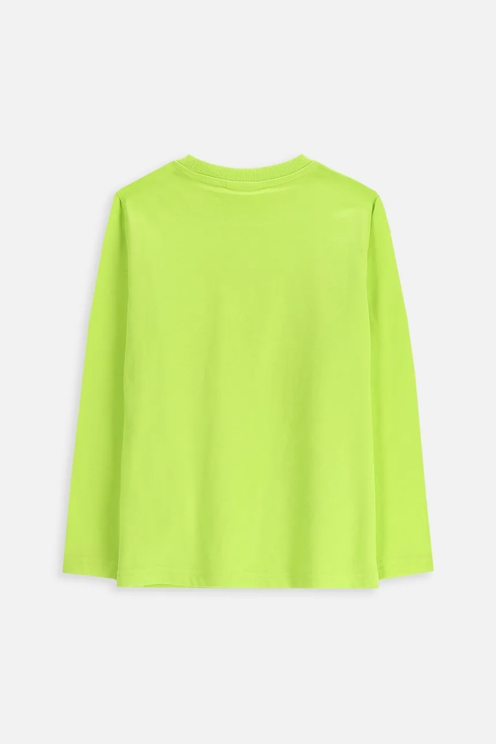 Coccodrillo longsleeve bawełniany dziecięcy ZC5143106VBA zielony AW25
