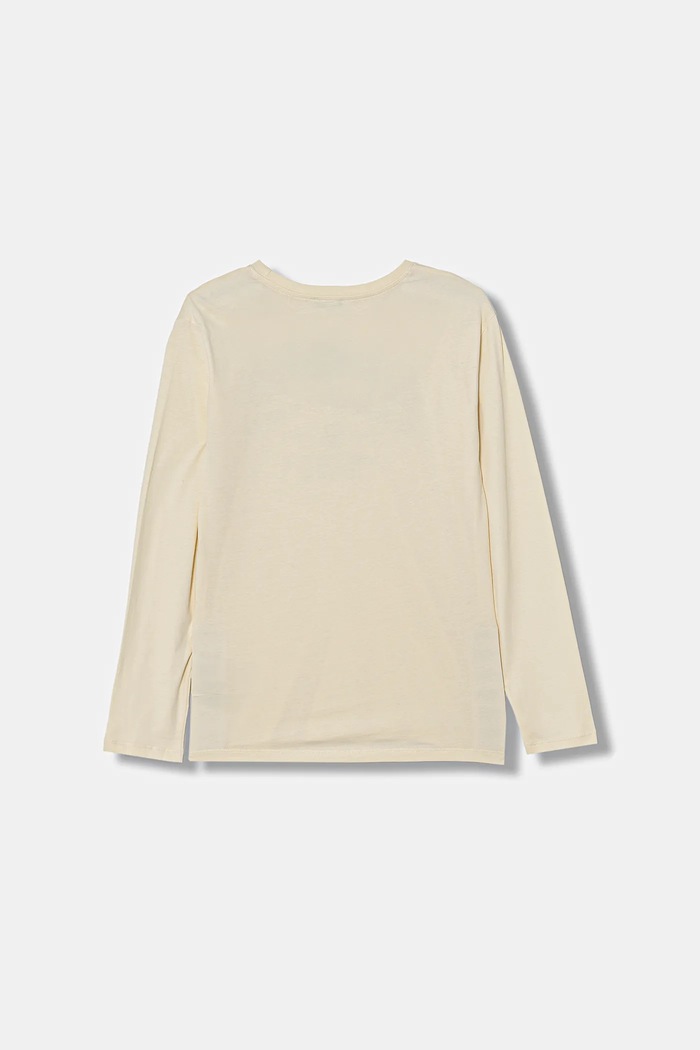 United Colors of Benetton longsleeve bawełniany dziecięcy 3ATNC10QU.G.Seasonal beżowy AW25