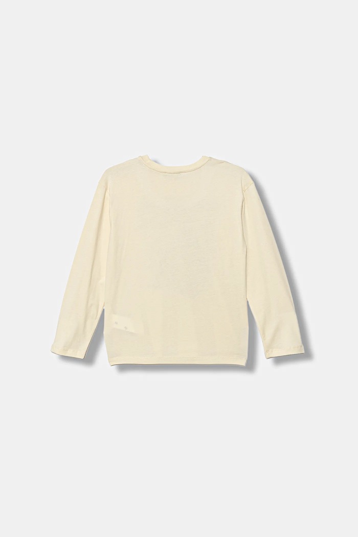 United Colors of Benetton longsleeve bawełniany dziecięcy 3ATNC10R8.G.Seasonal beżowy AW25