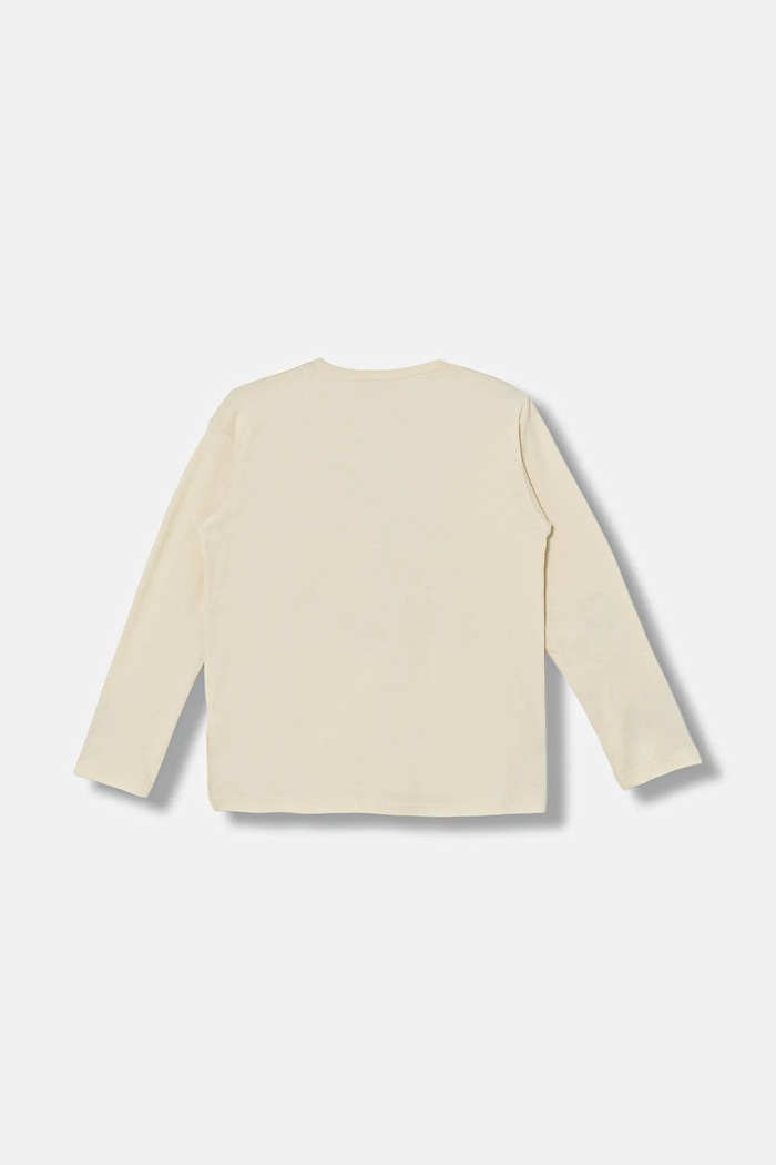 United Colors of Benetton longsleeve din bumbac pentru copii 3ATNC10RL.G.Seasonal bej AW25