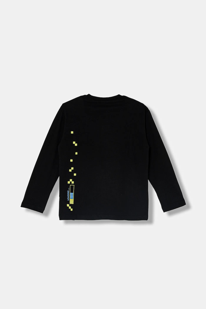 United Colors of Benetton longsleeve din bumbac pentru copii 3ATNC10RL.G.Seasonal negru AW25