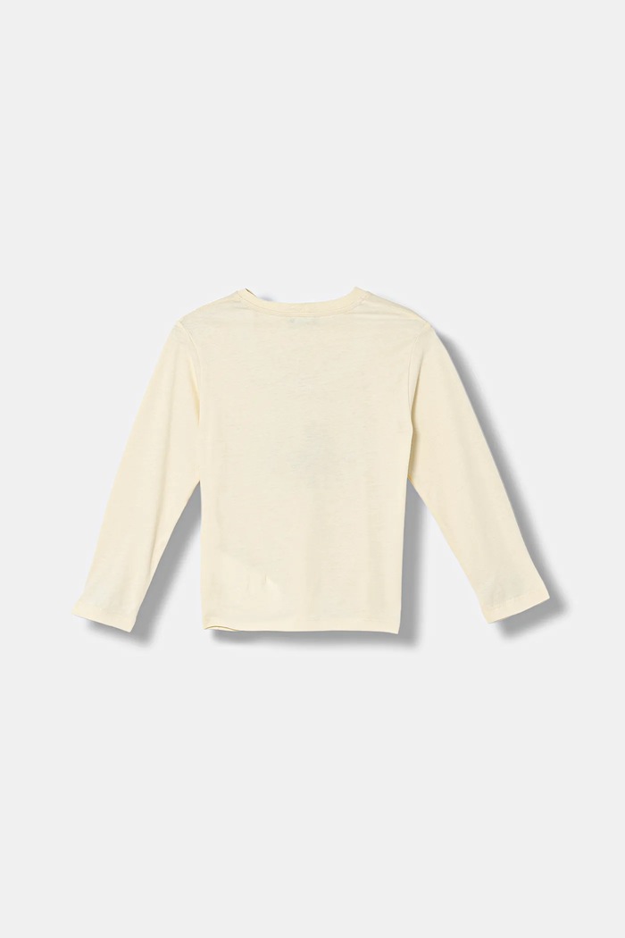 Detská bavlnená košeľa s dlhým rukávom United Colors of Benetton 3ATNG10KU.P.Seasonal béžová AW25