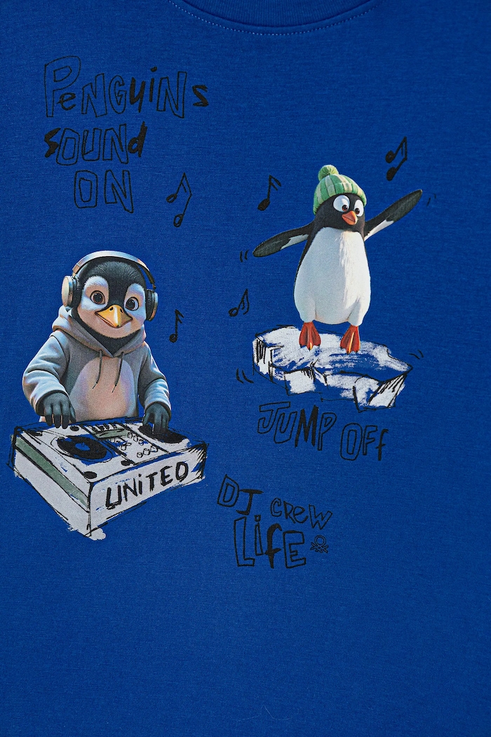 Băieți United Colors of Benetton longsleeve din bumbac pentru copii 3ATNG10KV.P.Seasonal albastru