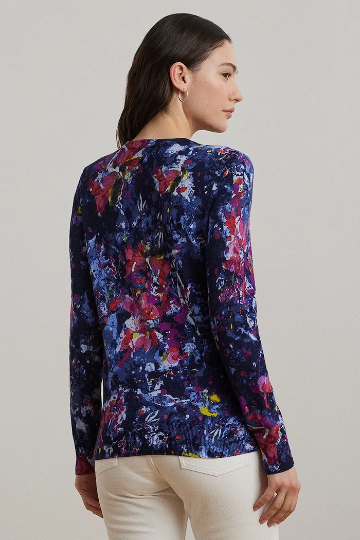 Lauren Ralph Lauren Longsleeve bawełniany 200971173 niebieski AW25