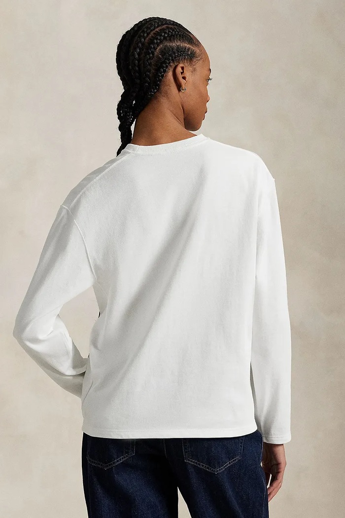 Polo Ralph Lauren cotton longsleeve top 211967105 white AW25