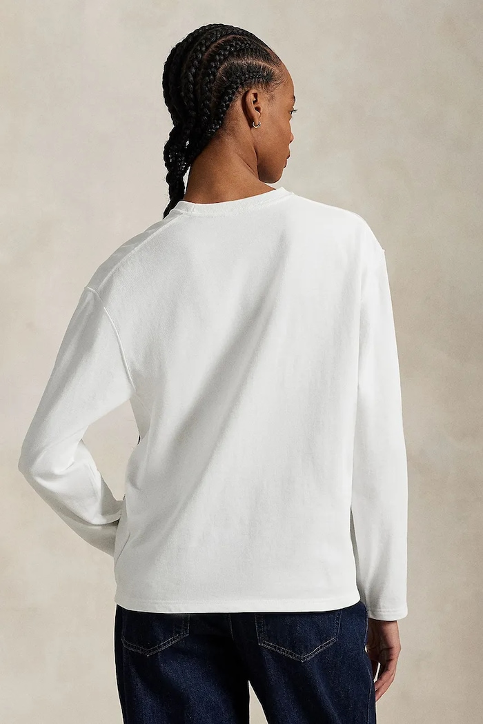 Polo Ralph Lauren cotton longsleeve top 211967105 white AW25