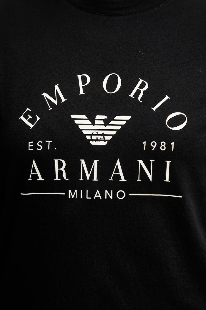 Bavlnené tričko s dlhým rukávom Emporio Armani Underwear EW001899.AF15345 čierna