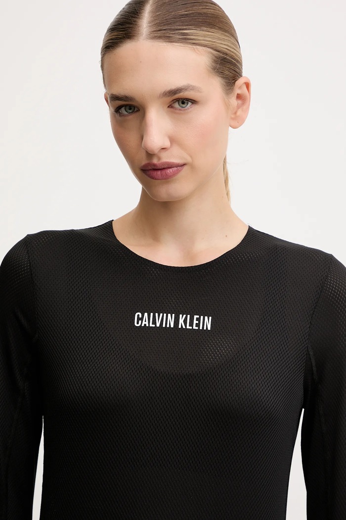 Блуза с дълги ръкави за трениране Calvin Klein Performance черен LVGWF5K201