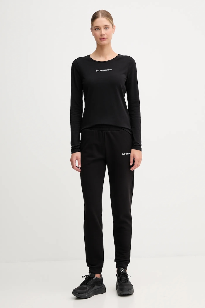 Tričko s dlouhým rukávem EA7 Emporio Armani AF12115.7W000531 černá AW25
