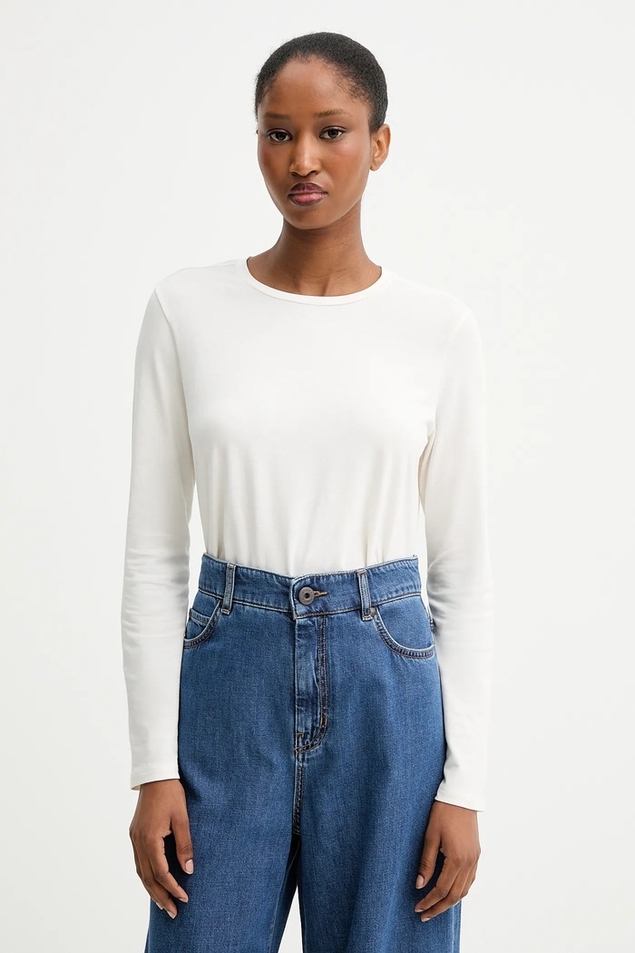 Блуза с дълги ръкави MM by Max Mara CRIS стандартна бежов 2526946057600