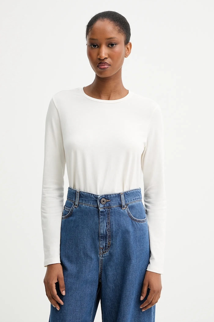 Блуза с дълги ръкави MM by Max Mara CRIS стандартна бежов 2526946057600
