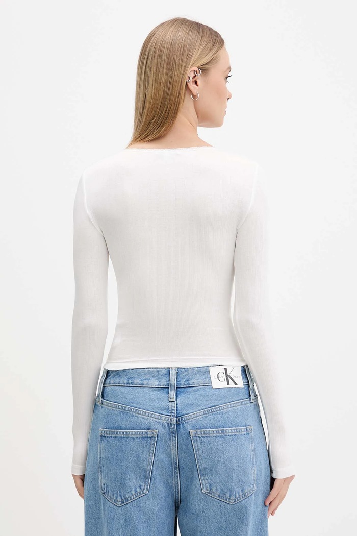 Oblečenie Tričko s dlhým rukávom Tommy Jeans DW0DW21575 biela