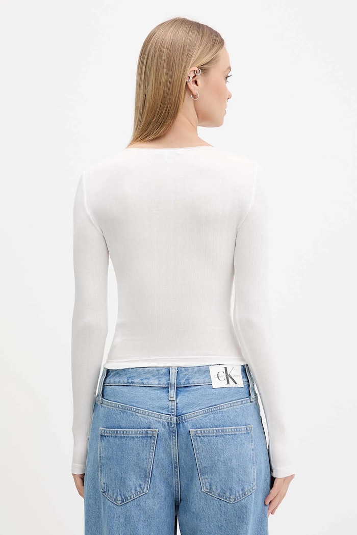 Oblečenie Tričko s dlhým rukávom Tommy Jeans DW0DW21575 biela