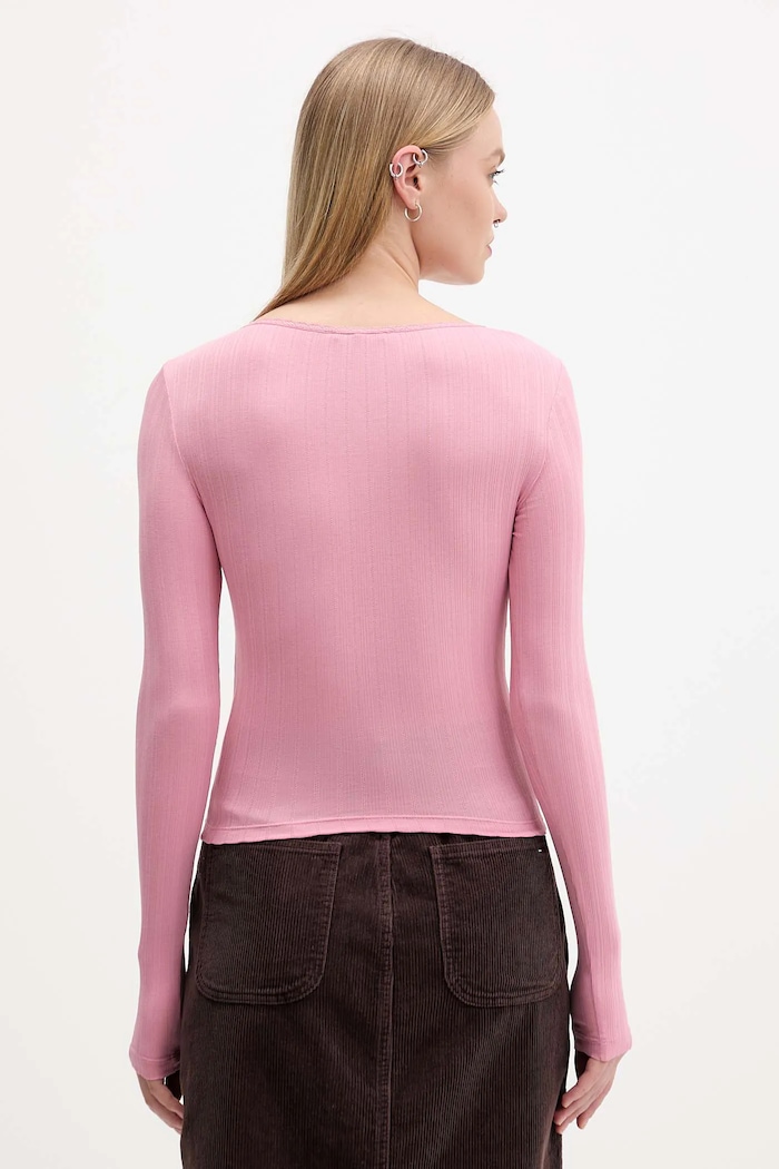 Oblečenie Tričko s dlhým rukávom Tommy Jeans DW0DW21575 ružová