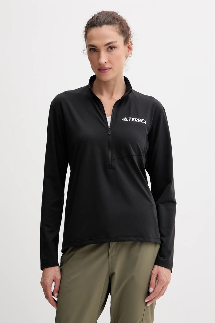 Sportovní tričko s dlouhým rukávem adidas TERREX Multi Half-Zip slim černá JF4185