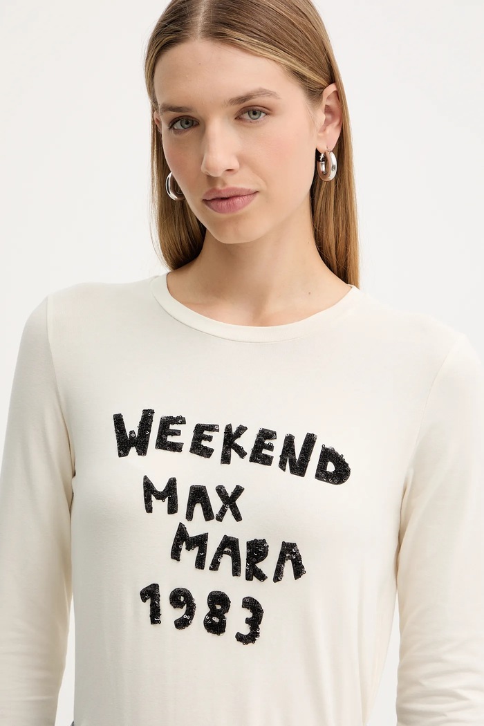 Tričko s dlhým rukávom Weekend Max Mara RENOIR béžová 2525946032600