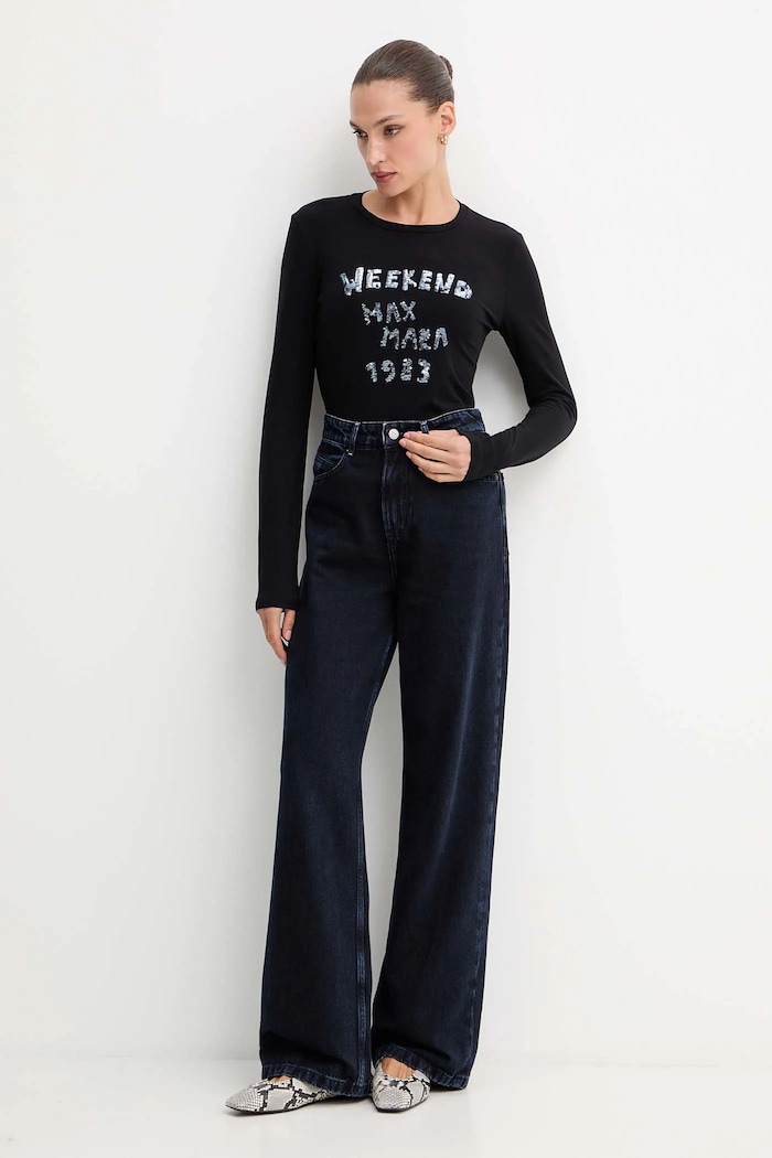 Tričko s dlhým rukávom Weekend Max Mara RENOIR 2525946032600 čierna AW25