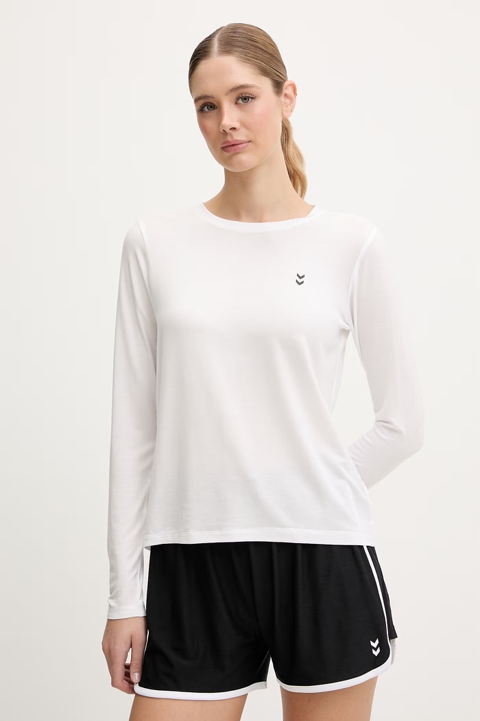 Hummel Μακρυμάνικη γυναικεία για γιόγκα με lyocell με ελαστάν λευκό 230449