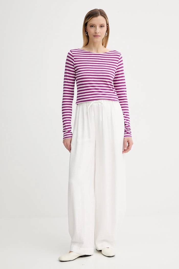 Marc O'Polo longsleeve din bumbac 506219652597 violet AW25