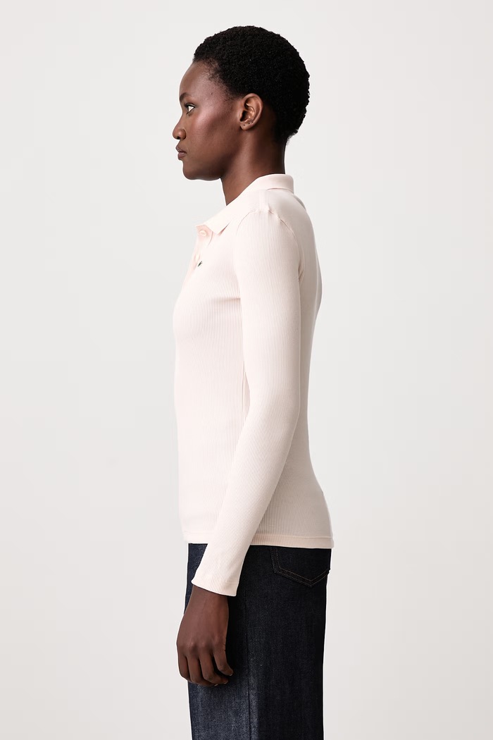 Longsleeve damski bawełniany Lacoste DF5281 różowy